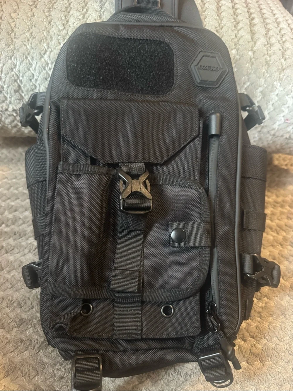 Men's Tactical Sling Backpack - Black